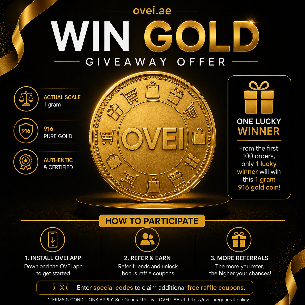 Get a chance to win Gold coin