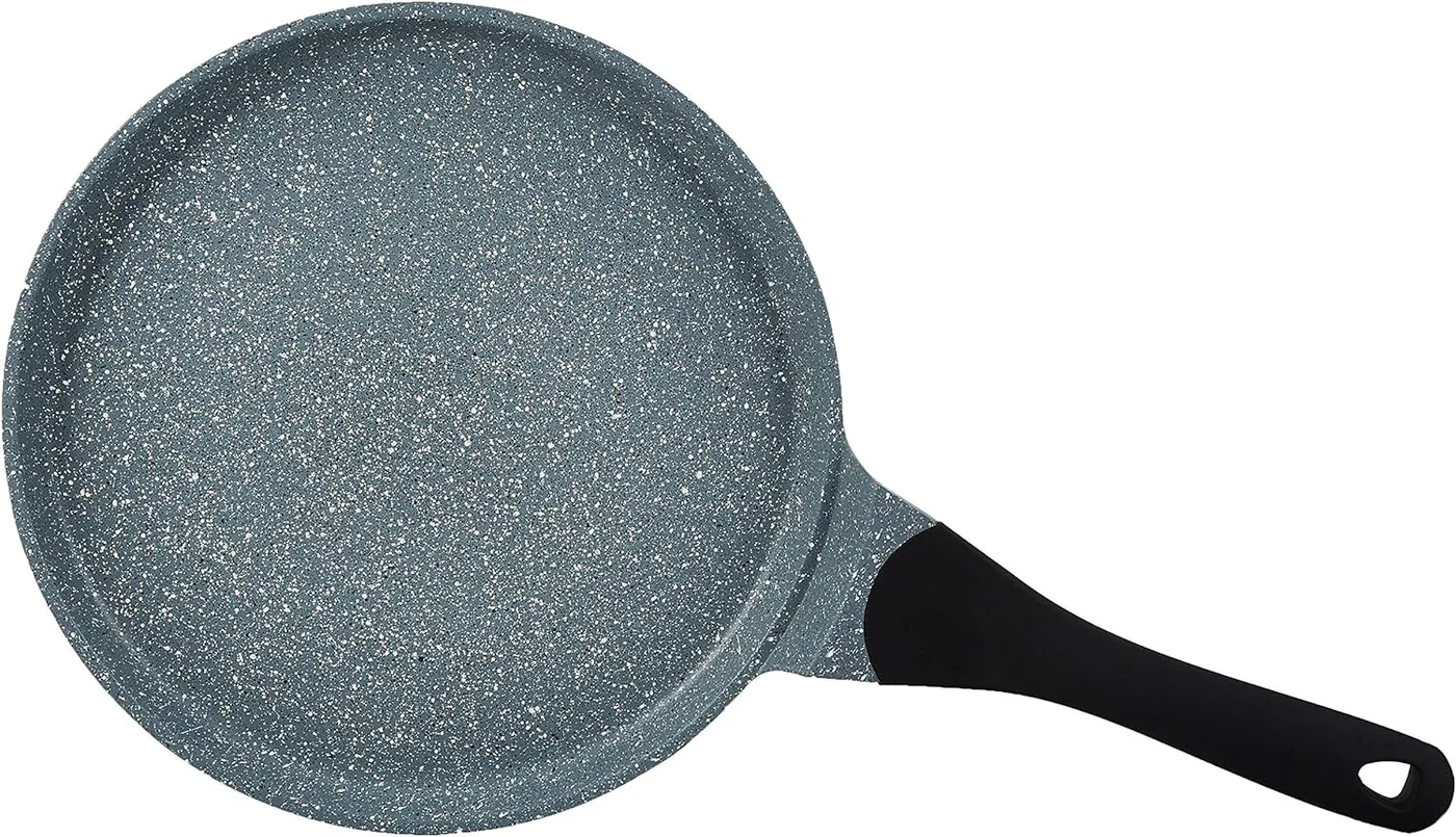 Prestige Cast Aluminium 32 CM Speckled Tawa|Long Lasting Non Stick Coating|Non Slip Bakelite Handle|Induction Compatible | Grey - PR15868