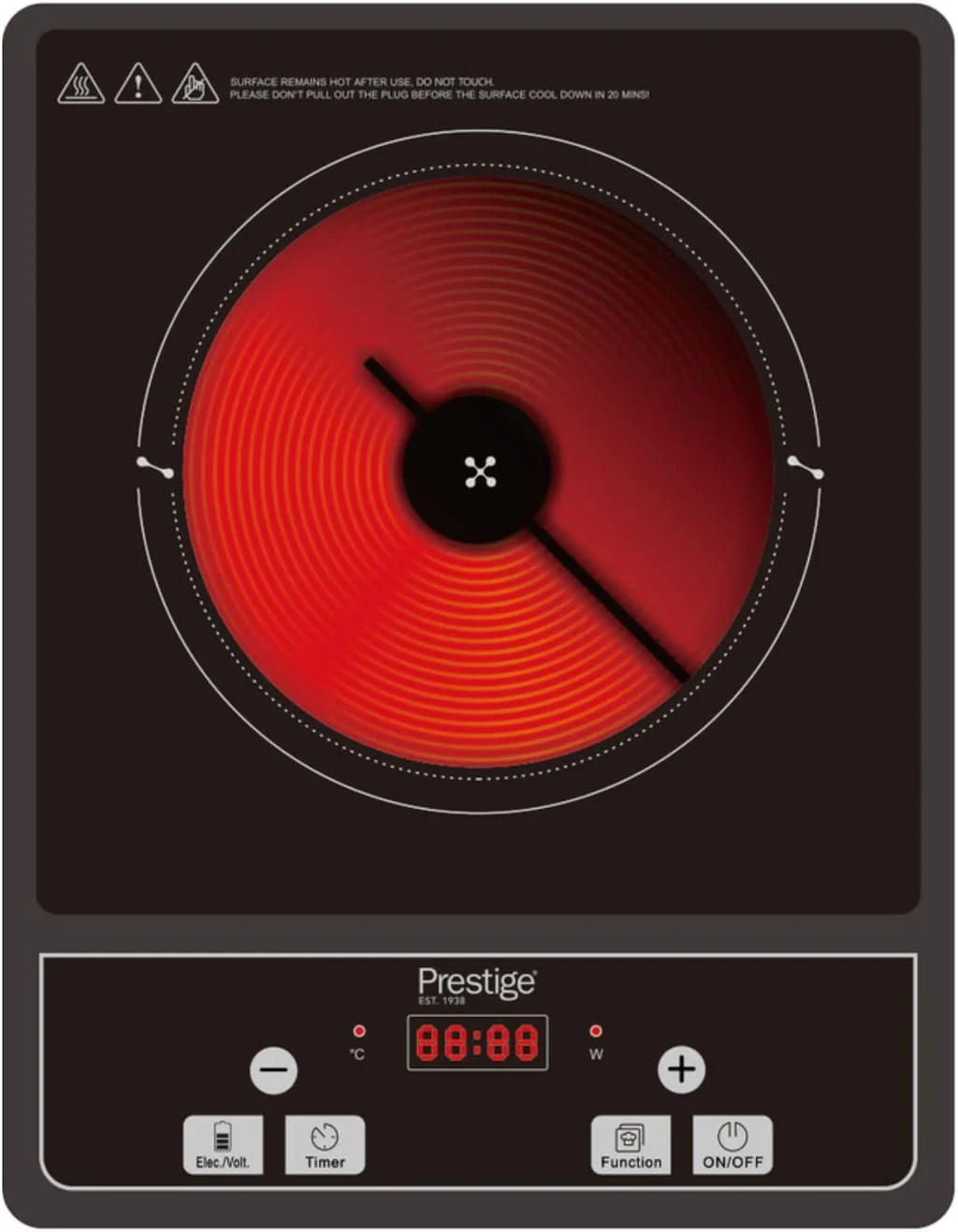 Prestige Infrared Cooker Crystal Plate - 2000 W