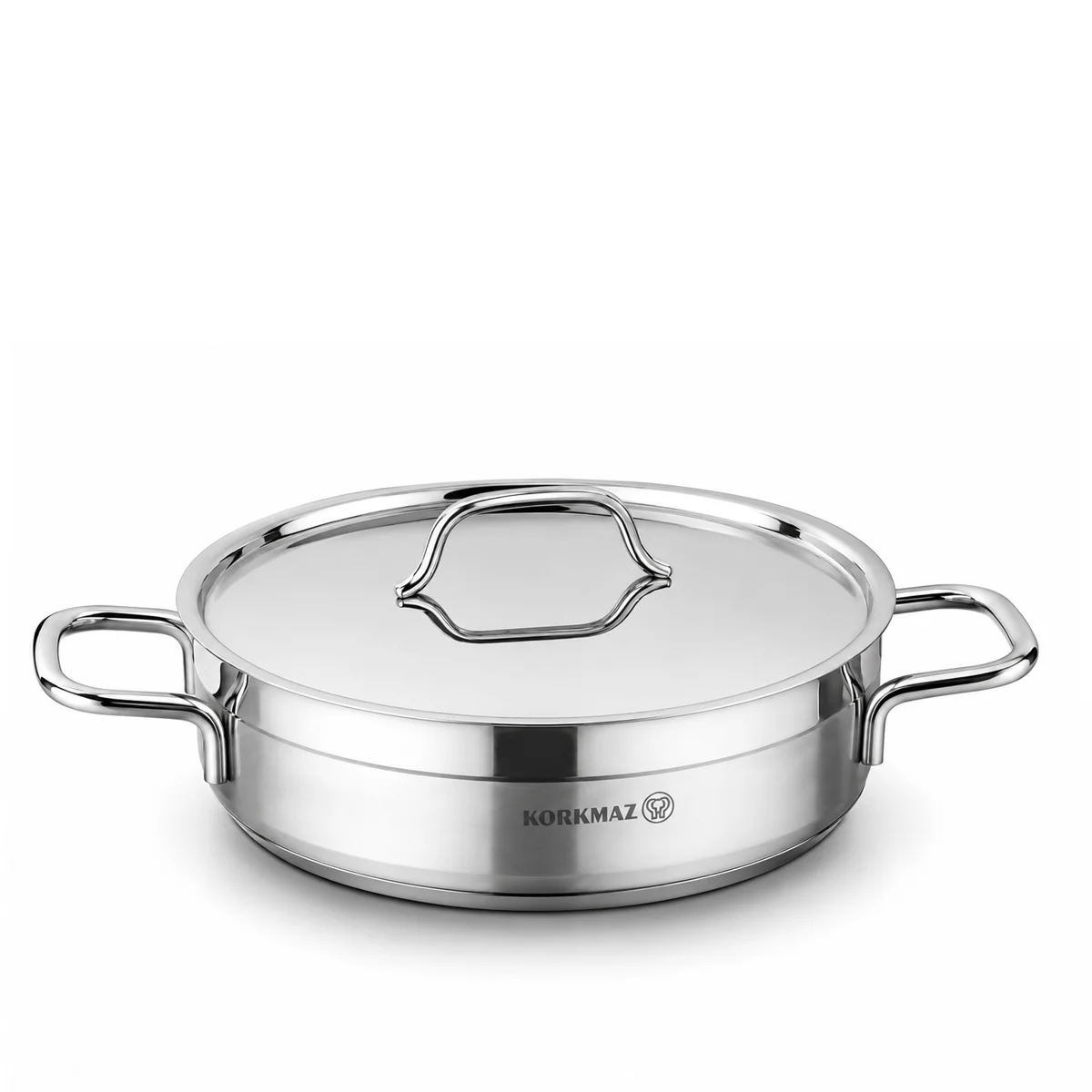 Korkmaz Alfa 9 Pieces Stainless Steel Cookware Set | Induction Compatible Tri-Ply Bottom Cookware Pots and Pans Set | Silver - KA1660
