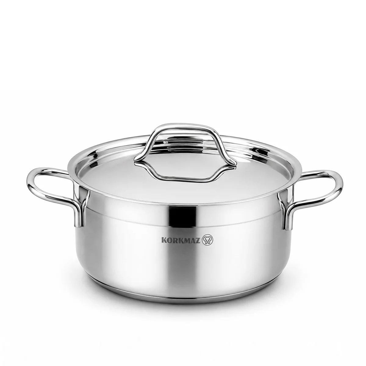 Korkmaz Alfa Plus 11 Pieces Stainless Steel Cookware Set | Induction Compatible Tri-Ply Bottom Pots and Pans Set | Silver - KA1610