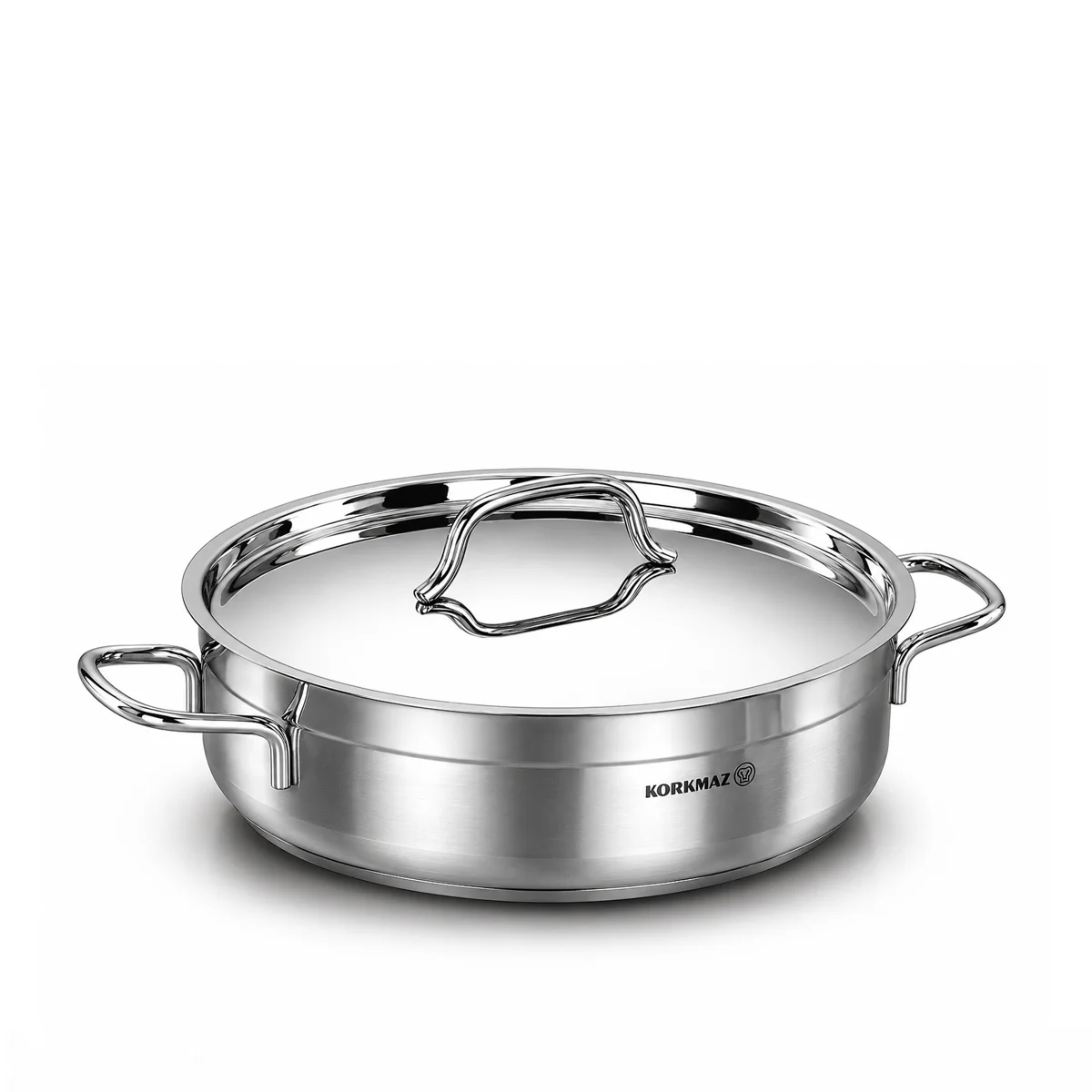 Korkmaz Alfa XL 11 Pieces Stainless Steel Cookware Set | Induction Compatible Tri-Ply Bottom Pots and Pans Set | Silver -KA1641