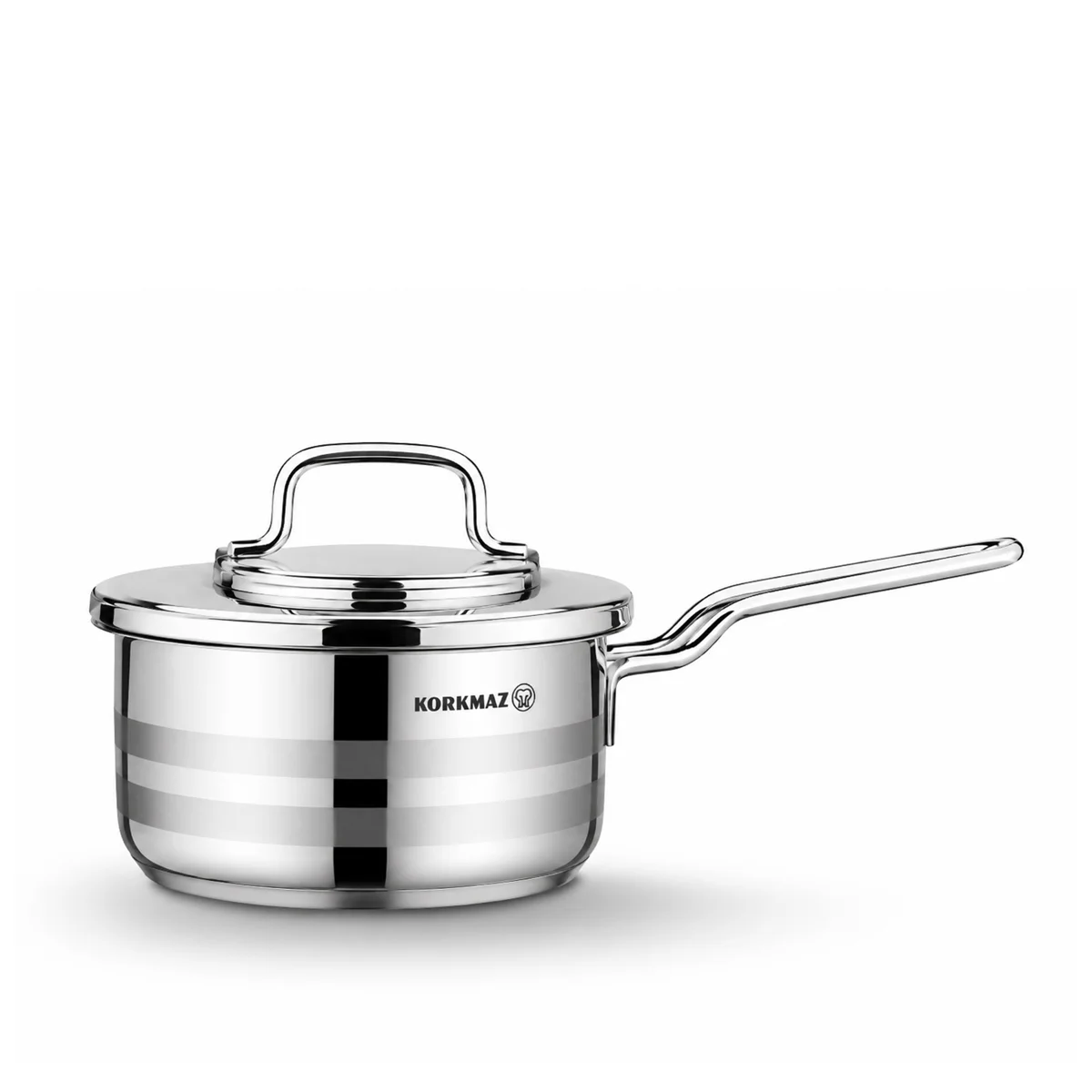 Korkmaz Astron 12 Pcs Cookware Set | Stainless Steel Pots and Pans Set | Inductions Compatible Tri-Ply Bottom Cooking Set | Silver - KA2056