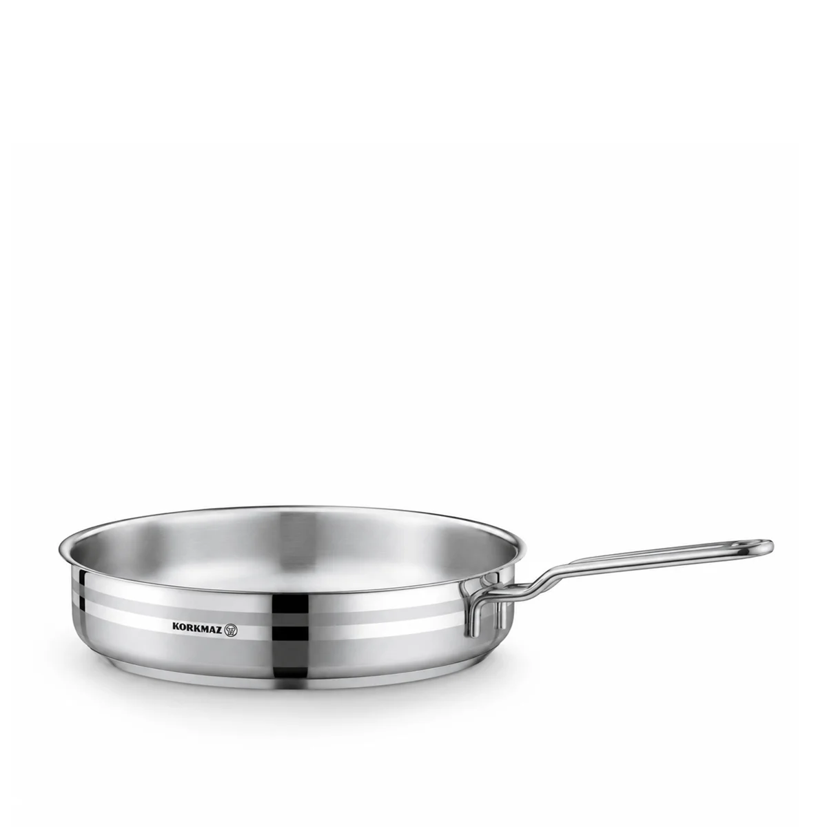 Korkmaz Astron 15 pc Cookware set | Stainless Steel Pots and Pans Set | Inductions Compatible Tri-Ply Bottom Cooking Set  | Silver - KA2057