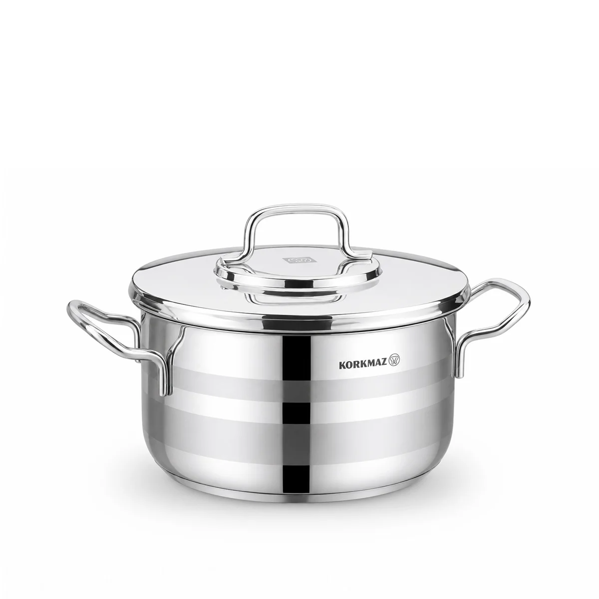 Korkmaz Astron Stainless Steel Cookware Set 11 Pcs | Tri-ply Bottom Cooking Pots & Pans Set | KA2052