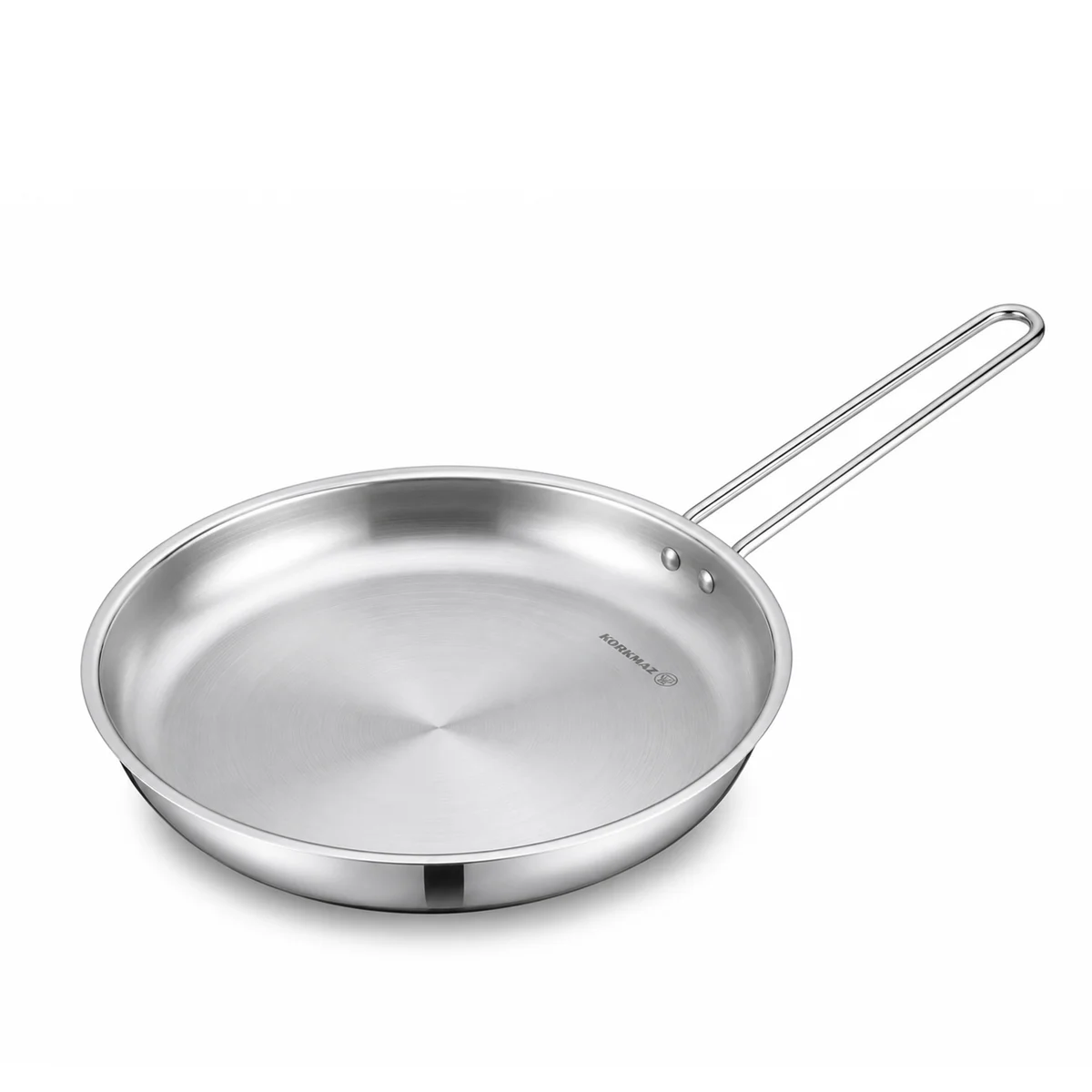 Korkmaz Tombik 9 Pieces Stainless Steel Cookware Set | Induction Compatible Tri-Ply Bottom Pots and Pans Set | Silver - KA1800