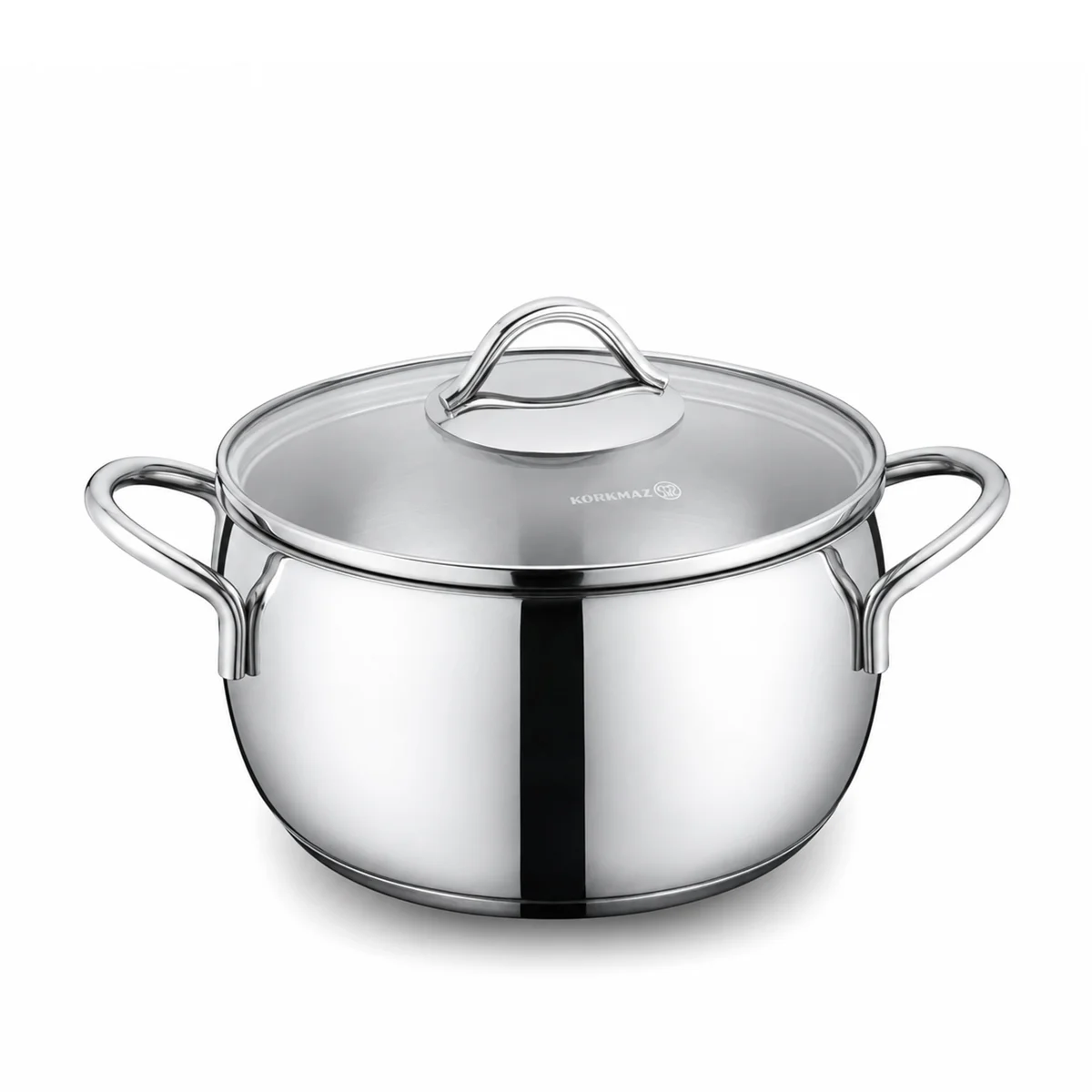 Korkmaz Tombik 9 Pieces Stainless Steel Cookware Set | Induction Compatible Tri-Ply Bottom Pots and Pans Set | Silver - KA1800