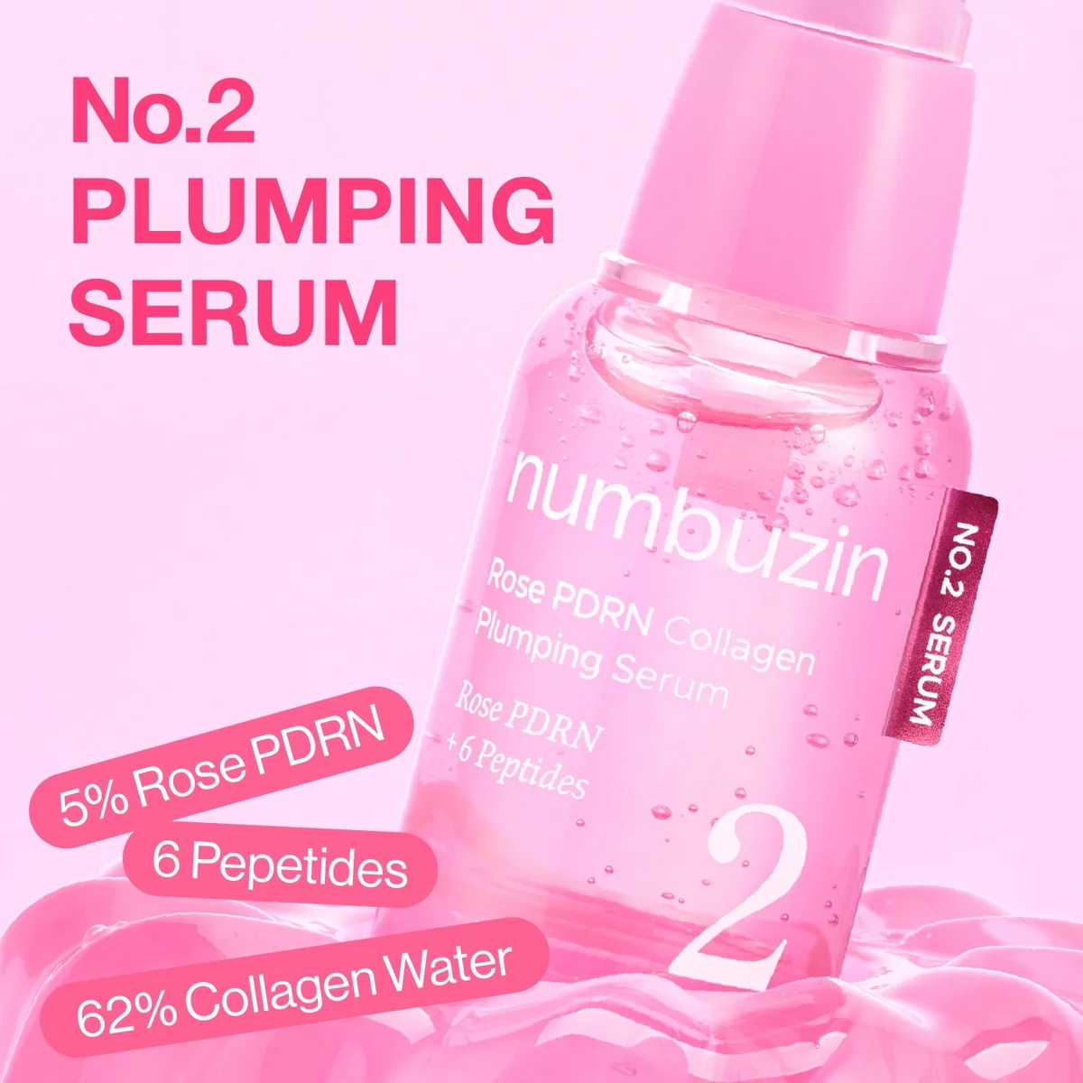 Numbuzin No. 2 Rose PDRN Collagen Plumping Serum 30 ml