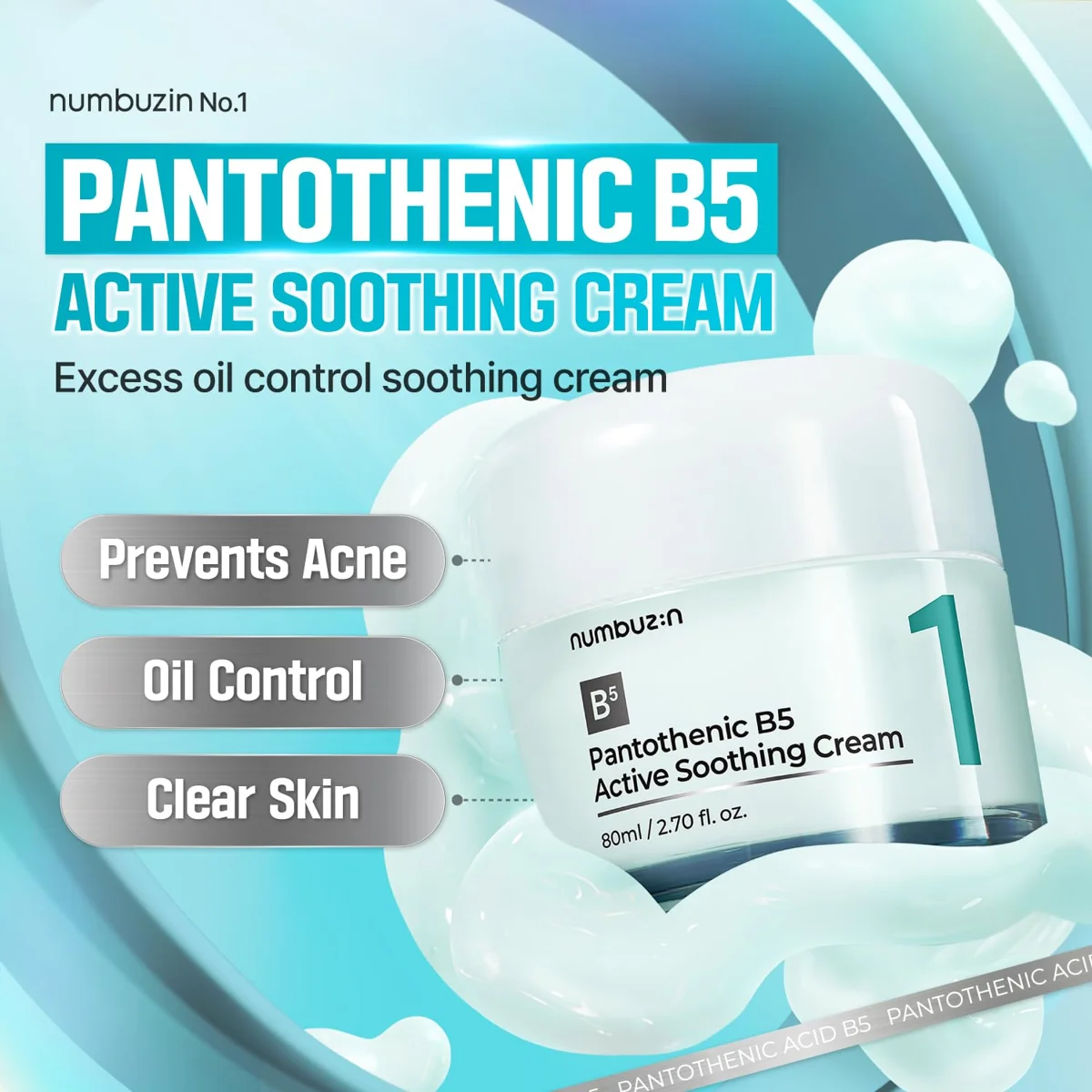 Numbuzin No.1 Pantothenic B5 Active Soothing Cream 80 ml