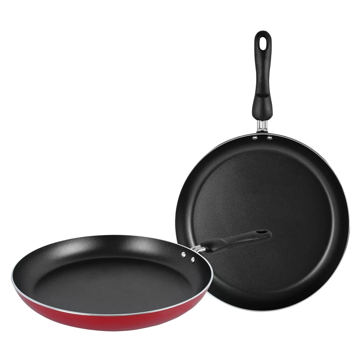 Prestige Classique Non-Stick 2Pcs Cookware Pan Set | 3X Ultra Tough Induction Compatible Frying Pan 24Cm + 28CM | Red - PR15922