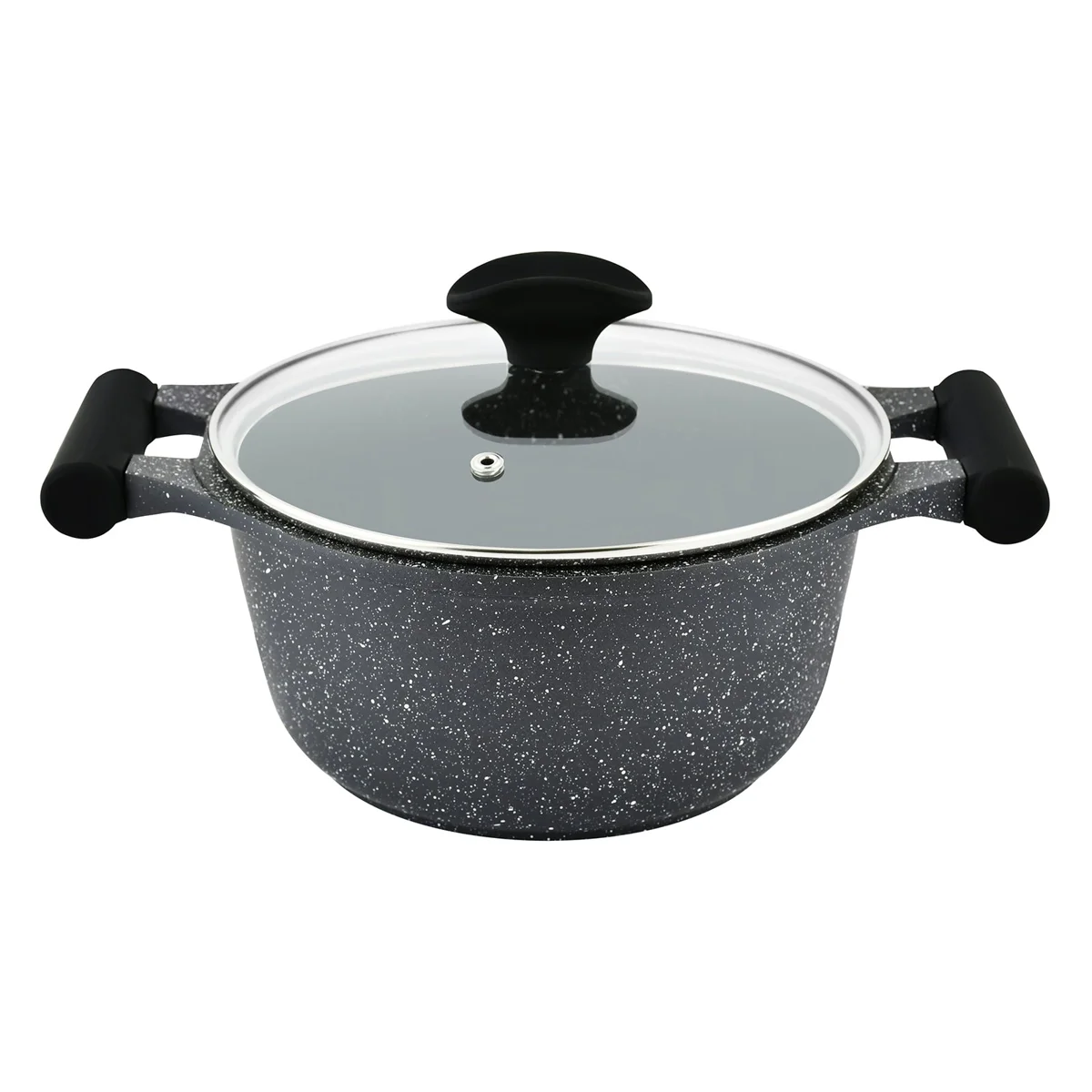 Prestige Essentials Granite 12 Piece Non-Stick Cast Aluminium Cookware sets | Induction Compatible Pots and Pans Set | Black - PR80965