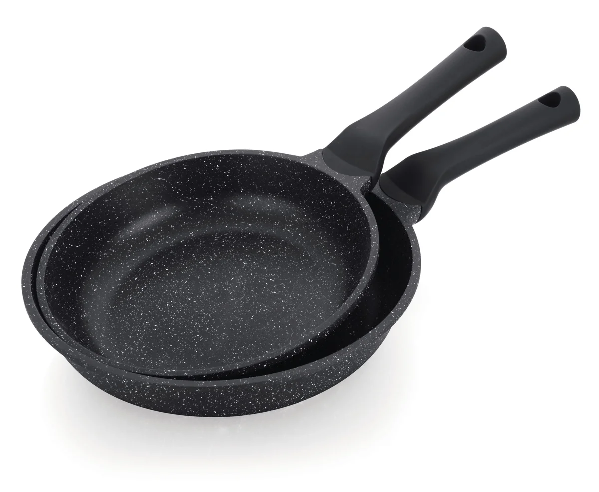 Prestige Essentials Granite Non Stick Set Combo | 24cm + 28CM Fry Pan Set | Induction Cookware Set 2 Pieces | Black - PR80995
