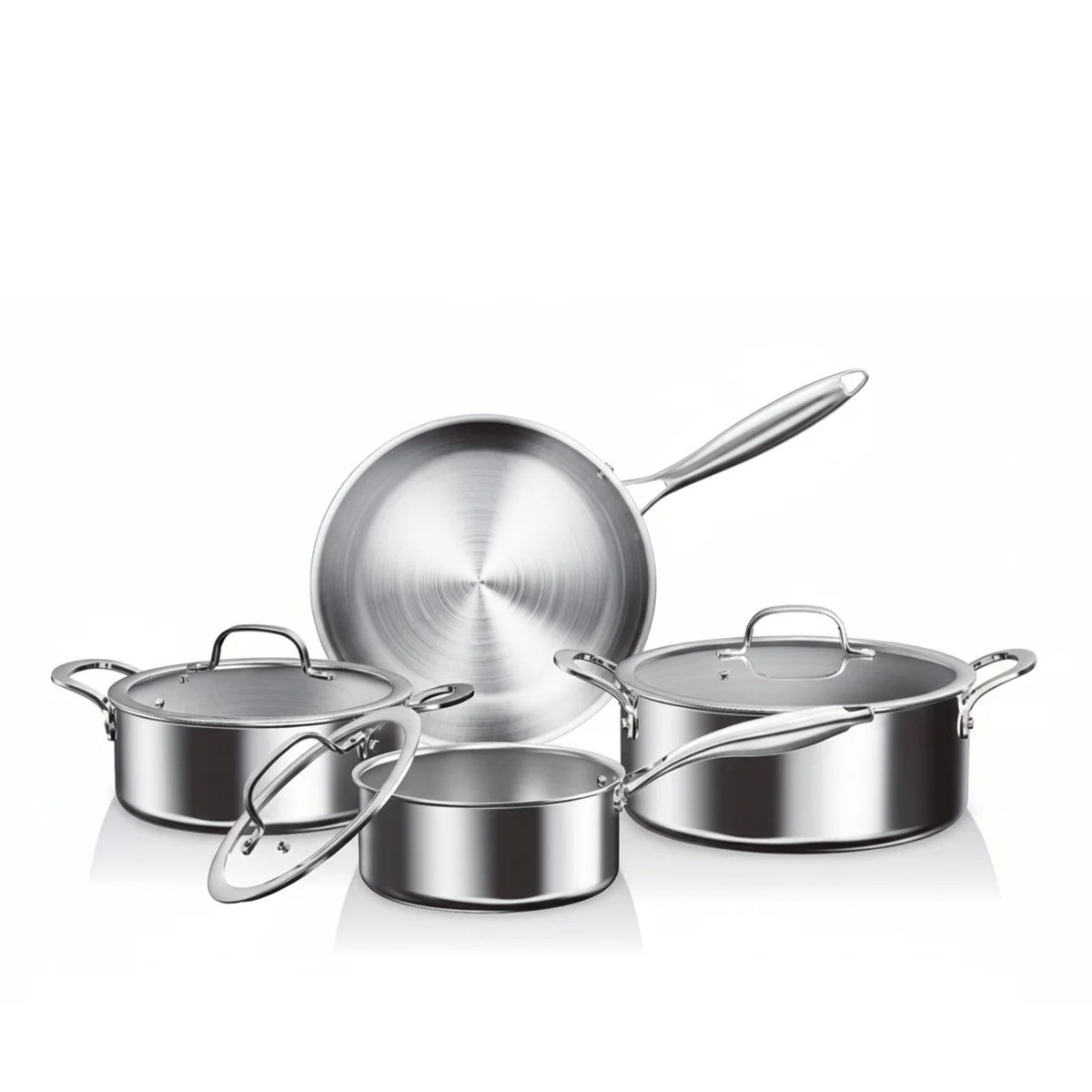 Prestige Tri Ply Stainless Steel 7 Pcs Cookware Set | Induction + all hob suitable | Pots and Pans Set | PR81200