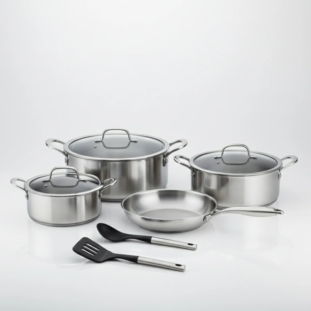 Prestige Tri Ply Stainless Steel 9 Pcs Cooking Set | Induction + all hob suitable | Pots and Pans Set | PR81201