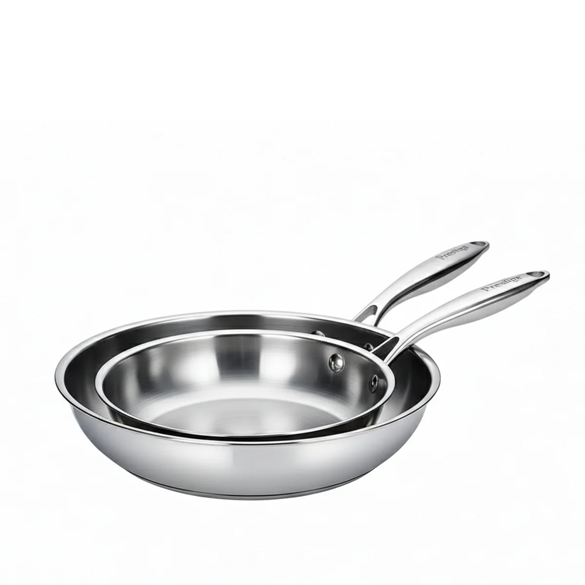 Prestige Tri-Ply Twin Fry Pan Set 20cm + 24cm | Frying Pan Stainless Steel | PR81206